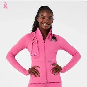 F******** pink figs contourknit zip up jacket NWT